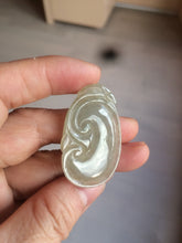 Load image into Gallery viewer, 100% Natural type A dark green/light green/gray jadeite Jade RuYi(如意) pendant BF75
