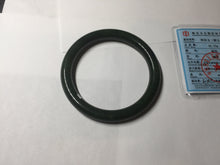 Load image into Gallery viewer, 60mm certified 100% Natural dark green/black round cut nephrite (碧玉)  bangle HN23-9145
