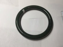 Load image into Gallery viewer, 60mm certified 100% Natural dark green/black round cut nephrite (碧玉)  bangle HN23-9145
