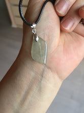 Load image into Gallery viewer, 100% natural type A jadeite jade icy watery yellow green black Willow leaf pendant group AX152
