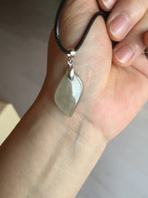 Load image into Gallery viewer, 100% natural type A jadeite jade icy watery yellow green black Willow leaf pendant group AX152
