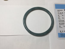 Load image into Gallery viewer, 62mm Certified Type A 100% Natural light green/blue/gray Guatemala slim round cut Jadeite bangle BP219-3808
