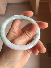 Load image into Gallery viewer, 59mm certified Type A 100% Natural green white flat round cut Jadeite Jade bangle PH217-3245
