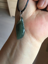 Load image into Gallery viewer, 100% natural type A jadeite jade icy watery yellow green black Willow leaf pendant group AX152
