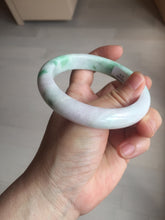 Load image into Gallery viewer, 60.6mm certified 100% Natural sunny green/white/purple/brown Jadeite Jade bangle AZ165-4034
