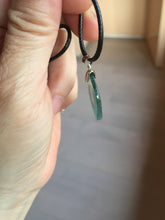 Load image into Gallery viewer, 100% natural type A jadeite jade icy watery yellow green black Willow leaf pendant group AX152
