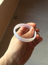 Load image into Gallery viewer, 52.1mm Certified 100% Natural icy white/gray slim round cut nephrite jade bangle PF54-0425

