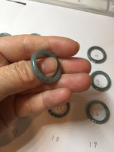 Load image into Gallery viewer, Size 7 3/4 100% natural type A light dark green blue black gray Guatemala jadeite band ring group AA113
