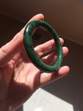 Load image into Gallery viewer, 55mm Certified 100% Natural Deep Pine Green/Black "Serene Ember Forest" Nephrite (red-skin nephrite 红皮碧玉)  Bangle HT168-16-3854

