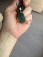 Load image into Gallery viewer, 100% natural type A jadeite jade icy watery yellow green black Willow leaf pendant group AX152
