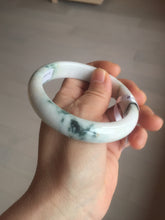 Load image into Gallery viewer, 59.4mm Certificated Type A 100% Natural White green red purple(FU LU SHOU) with green floating flowers Jadeite Jade bangle G110-9544
