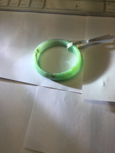 Load image into Gallery viewer, 49mm Certified Type A 100% Natural sunny apple green/red oval Jadeite Jade bangle BG62-0165
