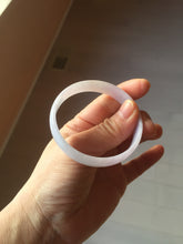 Load image into Gallery viewer, 52.1mm Certified 100% Natural icy white/gray slim round cut nephrite jade bangle PF54-0425
