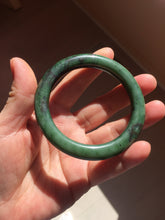 Load image into Gallery viewer, 55mm Certified 100% Natural Deep Pine Green/Black "Serene Ember Forest" Nephrite (red-skin nephrite 红皮碧玉)  Bangle HT168-16-3854

