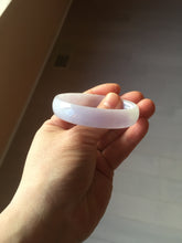 Load image into Gallery viewer, 52.1mm Certified 100% Natural icy white/gray slim round cut nephrite jade bangle PF54-0425
