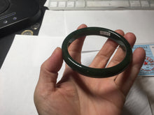 Load image into Gallery viewer, 59.2mm certified 100% Natural dark green/black nephrite (碧玉)  bangle HN24-9139
