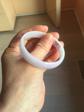 Load image into Gallery viewer, 52.1mm Certified 100% Natural icy white/gray slim round cut nephrite jade bangle PF54-0425
