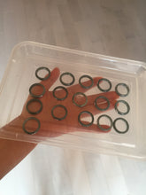 Load image into Gallery viewer, Size 7 3/4 100% natural type A light dark green blue black gray Guatemala jadeite band ring group AA113
