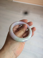 Load image into Gallery viewer, 53mm Certified 100% natural Type A olive green/white/purple jadeite jade bangle AZ2-0466
