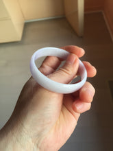 Load image into Gallery viewer, 52.1mm Certified 100% Natural icy white/gray slim round cut nephrite jade bangle PF54-0425
