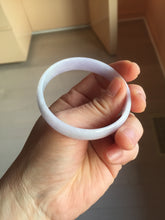 Load image into Gallery viewer, 52.1mm Certified 100% Natural icy white/gray slim round cut nephrite jade bangle PF54-0425
