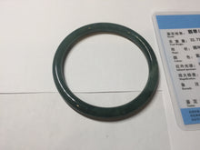 Load image into Gallery viewer, 59.5mm Certified Type A 100% Natural light green/blue/gray Guatemala slim round cut Jadeite bangle BP220-3800
