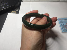 Load image into Gallery viewer, 59.2mm certified 100% Natural dark green/black nephrite (碧玉)  bangle HN24-9139
