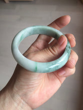Load image into Gallery viewer, 57.8mm Certified Type A 100% Natural sunny green dark green white Jadeite bangle AZ164-6583
