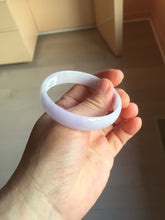 Load image into Gallery viewer, 52.1mm Certified 100% Natural icy white/gray slim round cut nephrite jade bangle PF54-0425
