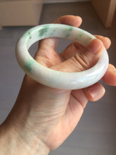 Load image into Gallery viewer, 60.5mm 100% Natural type A sunny green purple white Jadeite Jade bangle PE44-5509

