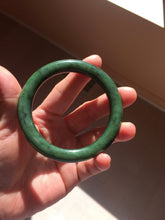 Load image into Gallery viewer, 54.8mm Certified 100% Natural Deep Pine Green/Black "Serene Ember Forest" Nephrite (red-skin nephrite 红皮碧玉) Bangle HT168-20-3847
