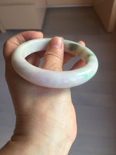 Load image into Gallery viewer, 60.5mm 100% Natural type A sunny green purple white Jadeite Jade bangle PE44-5509
