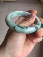 Load image into Gallery viewer, 57.8mm Certified Type A 100% Natural sunny green dark green white Jadeite bangle AZ164-6583
