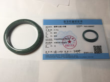 Load image into Gallery viewer, 58mm certified type A 100% Natural oily spinach green jadeite jade bangle PC12-9257
