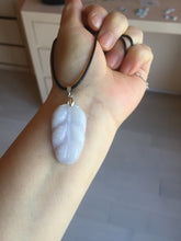 Load image into Gallery viewer, 100% natural type A  sunny green white purple jadeite jade leaf pendant group PB46
