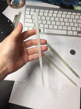 Load image into Gallery viewer, 18-20cm 100% Natural Icy light green white Xiu Jade (Serpentine) Hairpin AW72
