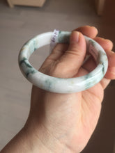 Load image into Gallery viewer, 59.8mm Certificated Type A 100% Natural White purple with green floating flowers Jadeite Jade bangle G110-9508
