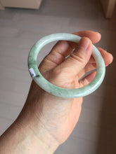 Load image into Gallery viewer, 58.3mm certified Type A 100% Natural light green flat round cut Jadeite Jade bangle PH215-3239
