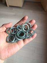 Load image into Gallery viewer, Size 6 1/2 100% natural type A light dark green blue black gray Guatemala jadeite band ring group AA112
