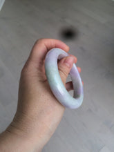 Load image into Gallery viewer, 53mm Certified 100% natural Type A olive green/white/purple jadeite jade bangle AZ2-0466
