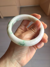 Load image into Gallery viewer, 60.5mm 100% Natural type A sunny green purple white Jadeite Jade bangle PE44-5509
