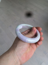 Load image into Gallery viewer, 53mm Certified 100% natural Type A olive green/white/purple jadeite jade bangle AZ2-0466
