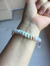Load image into Gallery viewer, 100% natural type A green white purple Safety Guardian Button donut jadeite jade thread woven bracelets PD98
