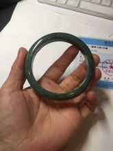 Load image into Gallery viewer, 58mm certified type A 100% Natural oily spinach green jadeite jade bangle PC12-9257
