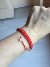 Load image into Gallery viewer, 100% natural type A green white purple Safety Guardian Button donut jadeite jade thread woven bracelets PD98
