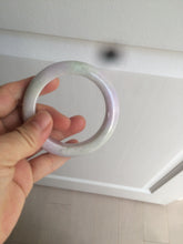 Load image into Gallery viewer, 53mm Certified 100% natural Type A olive green/white/purple jadeite jade bangle AZ2-0466
