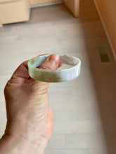 Load image into Gallery viewer, 50.8mm Certified type A 100% Natural sunny green/white/purple thin square Jadeite Jade bangle AM77-2829
