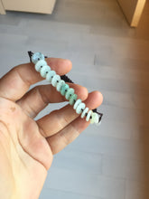 Load image into Gallery viewer, 100% natural type A green white Safety Guardian Button donut jadeite jade thread woven bracelets PD99
