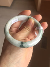 Load image into Gallery viewer, 55.8mm Certificated Type A 100% Natural White purple with green floating flowers Jadeite Jade bangle G110-9502
