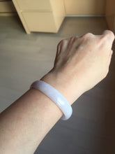Load image into Gallery viewer, 52.1mm Certified 100% Natural icy white/gray slim round cut nephrite jade bangle PF54-0425
